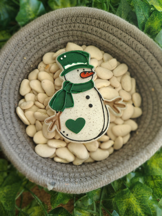 Vintage Green Snowman